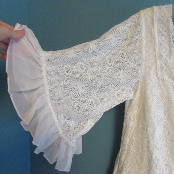 WHBM Bell-Sleeve Lace Peasant Blouse - Picture 5 of 11